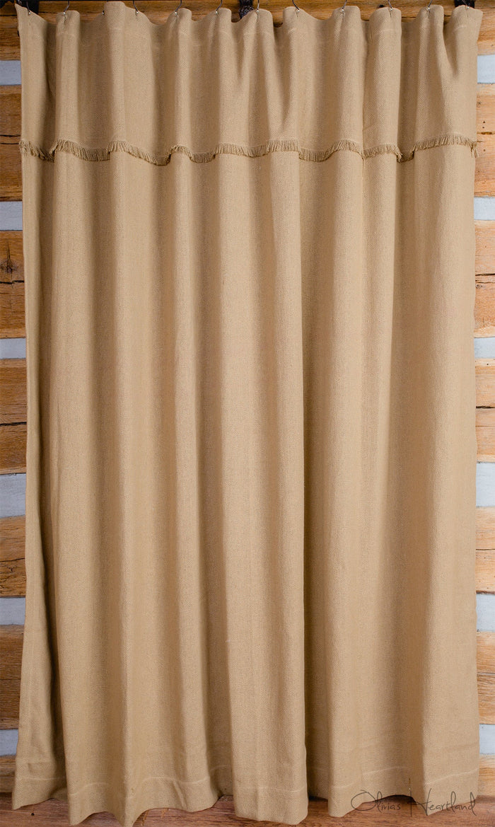 Burlap Natural Tan Shower Curtain - CLEARANCE