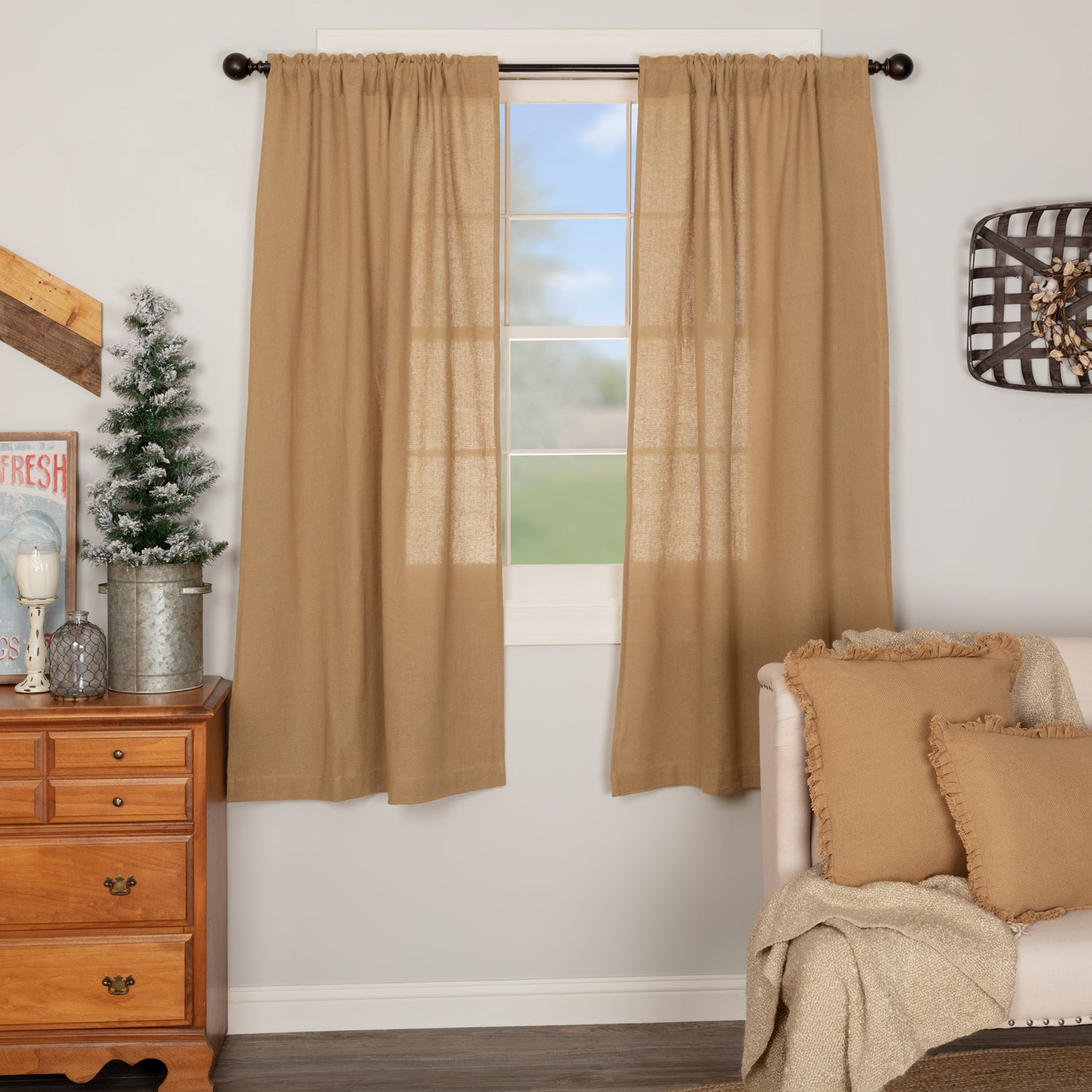 VHC Brands Rustic & Lodge Window Dawson Star Brown Scalloped VHC Brands Rustic & Lodge Window Dawson Star Brown Scalloped