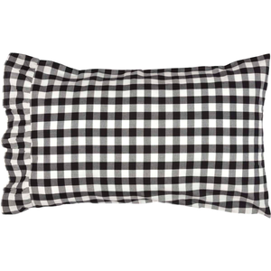 Annie Buffalo Check Black Standard Pillowcase  - Set of 2