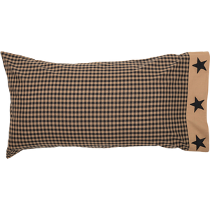 Black Star Check Pillowcase  - Set of 2