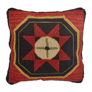Folk Star Hooked Pillow 18 inch by Park Designs - DL Country Barn