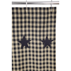 Black Star Shower Curtain | Country Primitive Shower Curtain