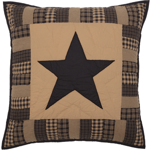 Black Star Check Quilted Euro Sham