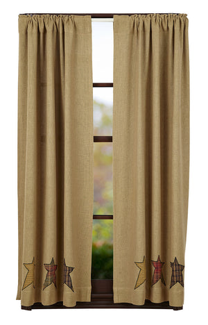 Stratton Burlap Applique Star Panel Curtain