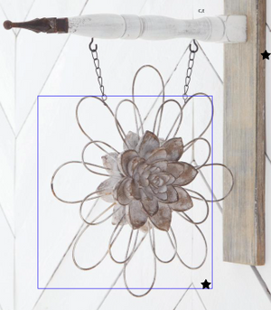 Gray Metal Wire Flower w/Resin Center Arrow Replacement Sign