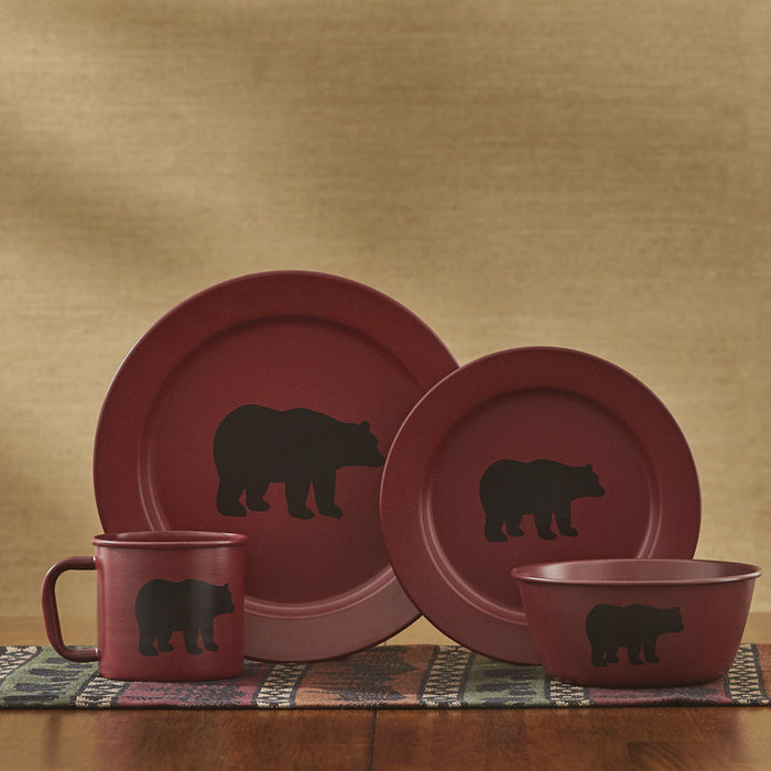 Lineville Enamel Bear Dinnerware Set - 16pc