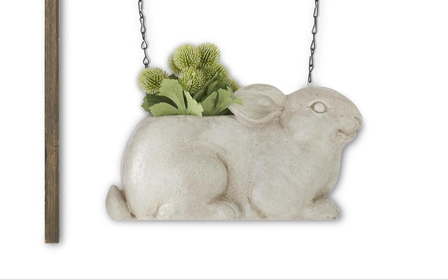 Tan Faux Stone Rabbit Planter Arrow Replacement Sign