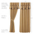 Pip Vinestar Panel with Attached Scalloped Layered Valance Set of 2