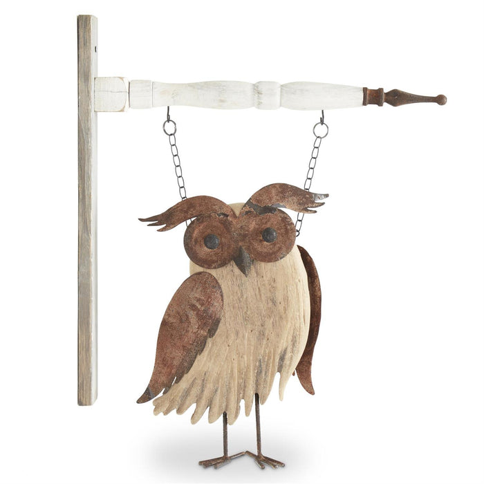 Wood & Metal Owl Arrow Replacement Sign - NEW