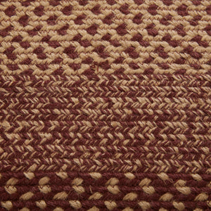 Burgundy and Tan Jute Braided Rug