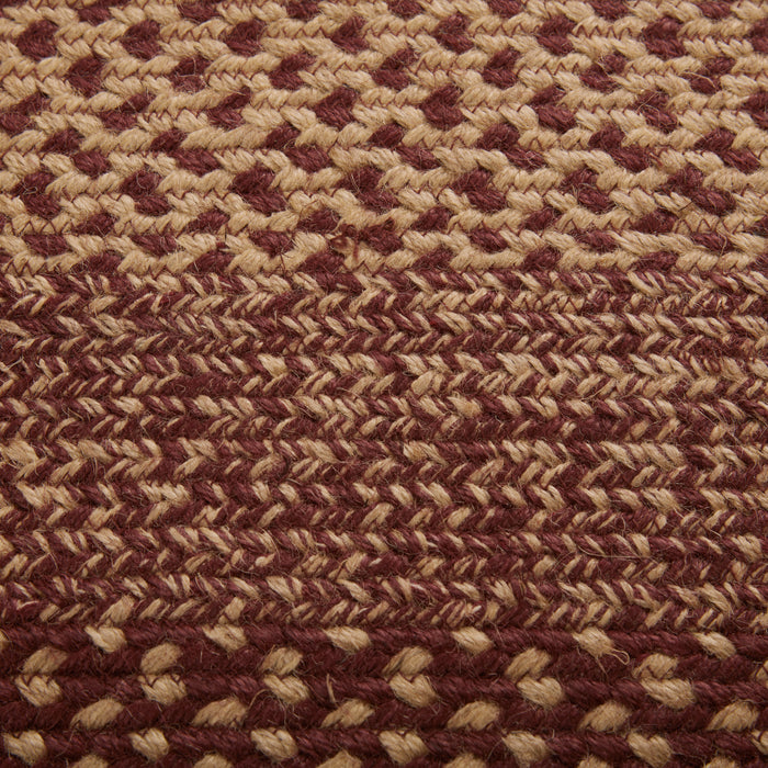 Burgundy and Tan Jute Braided Rug