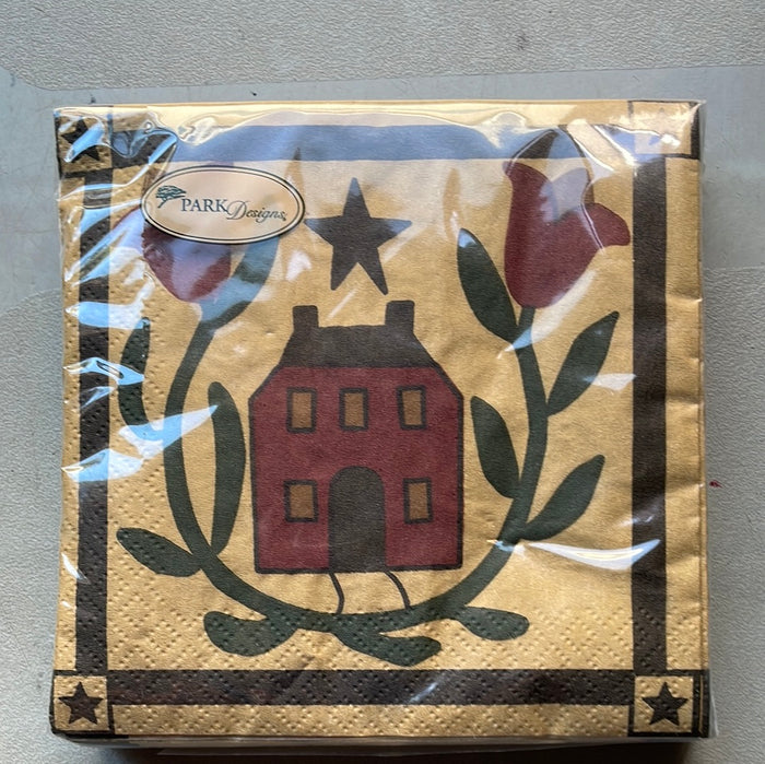 Primitive Folk Art Paper Beverage Napkins