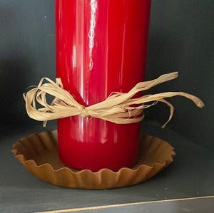 Rusty Fluted Candle Plate / Holder