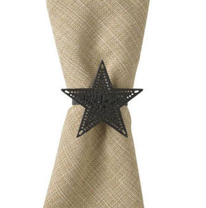 Black Star Napkin Ring - SET OF 3