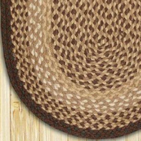 Chocolate / Natural C-017 Jute Braided Rug - OVAL