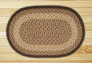 Chocolate / Natural C-017 Jute Braided Rug - OVAL