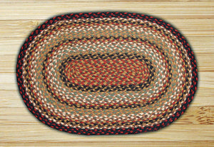 Burgundy / Mustard / Ivory C-319 Jute Braided Rug by Earth Rugs