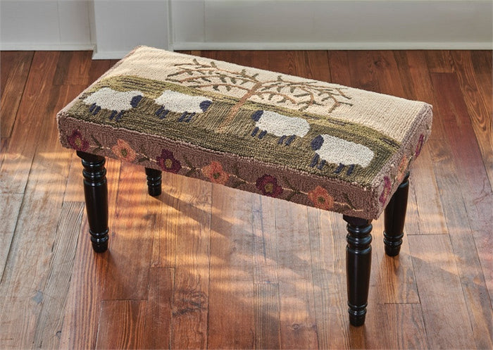 Willow & Sheep Hooked Bench
