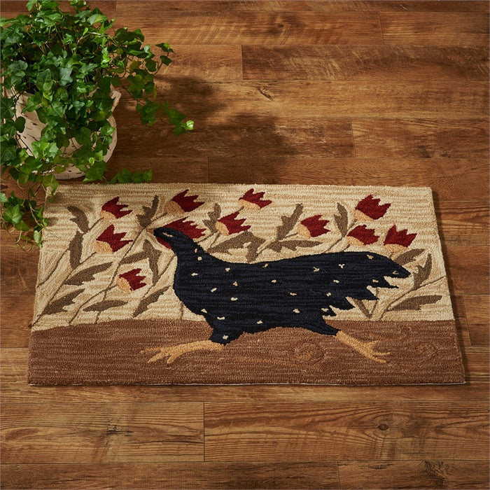 Chicken Run Hooked Rug 24x36