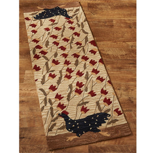 Chicken Run Hooked Runner Rug