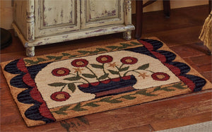 Flower Basket Hooked Rug 24x36