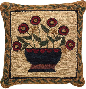 Flower Basket Hooked Pillow by Park Designs - DL Country Barn