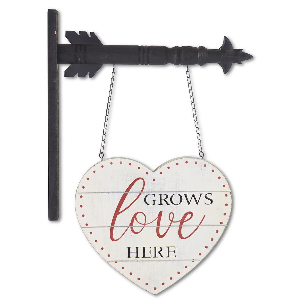 White Heart Planter Arrow Replacement Sign