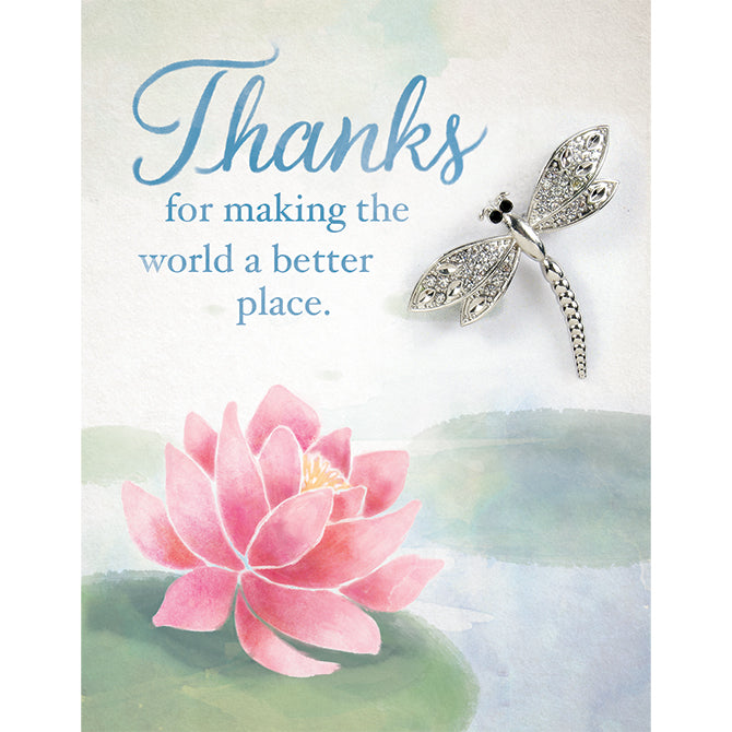 "Thanks" Brooch Greeting Card