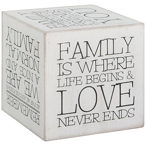 "Family" Heartfelt Cube