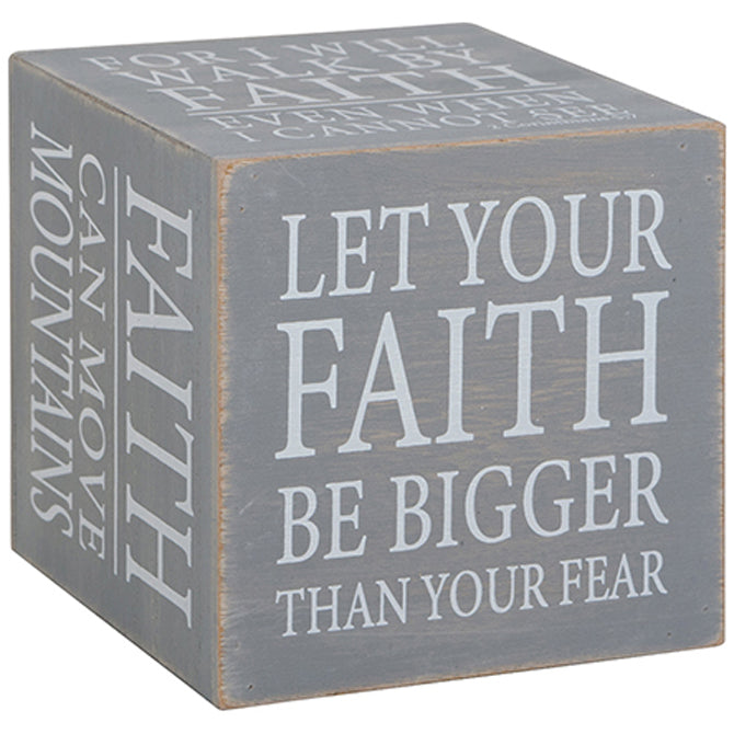 "Faith" Heartfelt Cube Sign