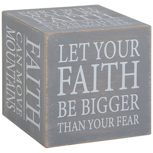 "Faith" Heartfelt Cube Sign