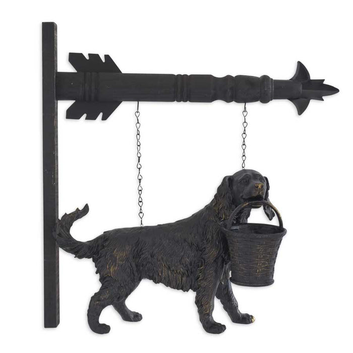 Black & Gold Dog Statue w/Basket Arrow Replacement