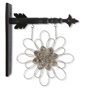 Gray Metal Wire Flower w/Resin Center Arrow Replacement Sign