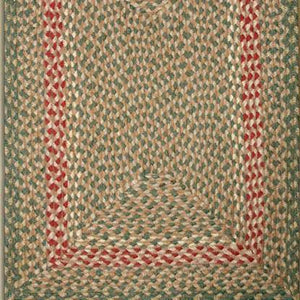 Green / Burgundy C-009 Jute Braided Rug