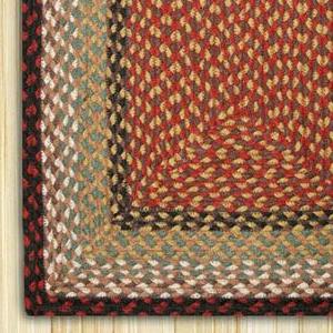 Burgundy/Mustard C-019 Jute Braided Rug - Rectangular