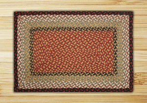 Burgundy/Mustard C-019 Jute Braided Rug