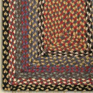 Burgundy/Blue/Gray C-043 Jute Braided Rug