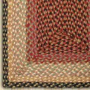 Burgundy/Gray/Cream C-057 Jute Braided Rug - OVAL