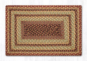 Burgundy/Gray/Cream C-357 Jute Braided Rug - Rectangular