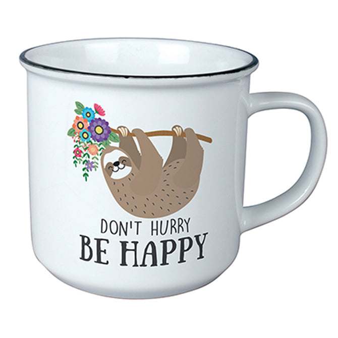 "Don't Hurry Be Happy" Sloth Vintage Mug