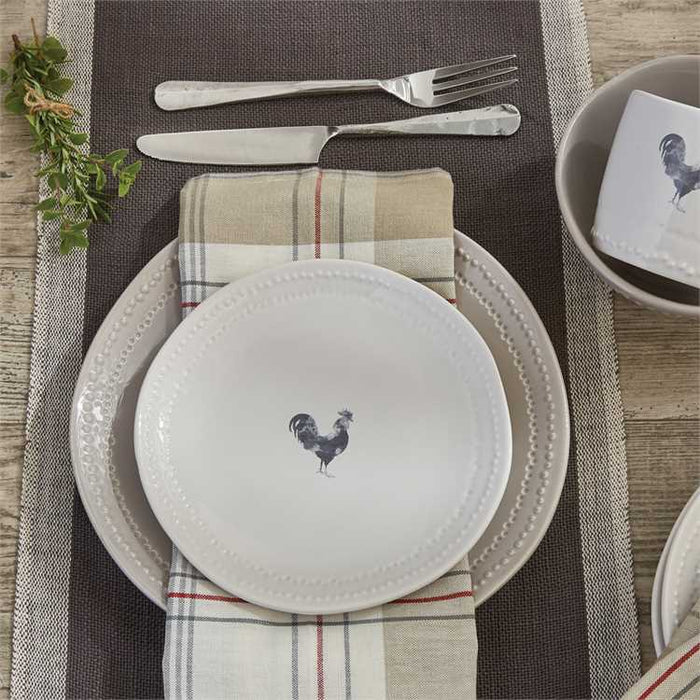 Peyton White Rooster Salad Plate - Set of 4