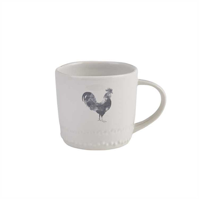 Peyton White Rooster Mugs - Set of 4