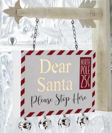 DEAR SANTA LED Arrow Replacement Sign