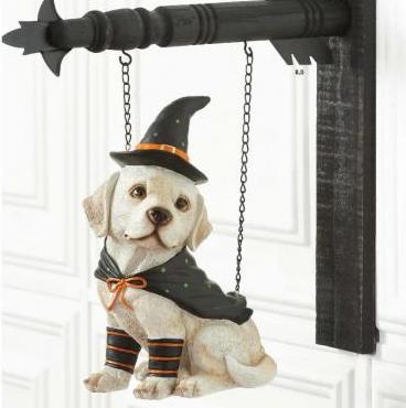 Dog with Witch Hat Arrow Replacement Sign by K&K Interiors
