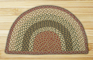 Olive/Burgundy/Gray SC-024 Slice Jute Braided Rug