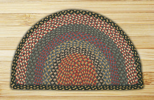 Burgundy/Blue/Gray SC-043 Slice Jute Braided Rug