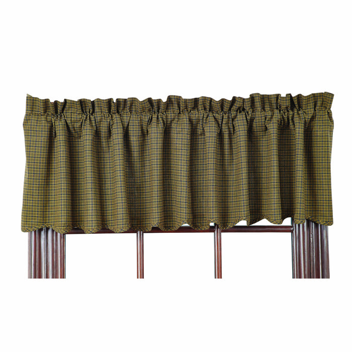 Tea Cabin Green Plaid Valance