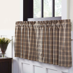 Sawyer Mill Charcoal Plaid Tier Curtains