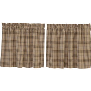 Sawyer Mill Charcoal Plaid Tier Curtains