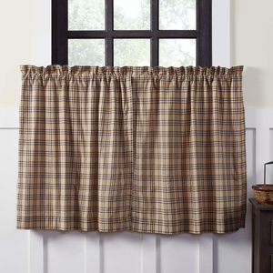 Sawyer Mill Charcoal Plaid Tier Curtains